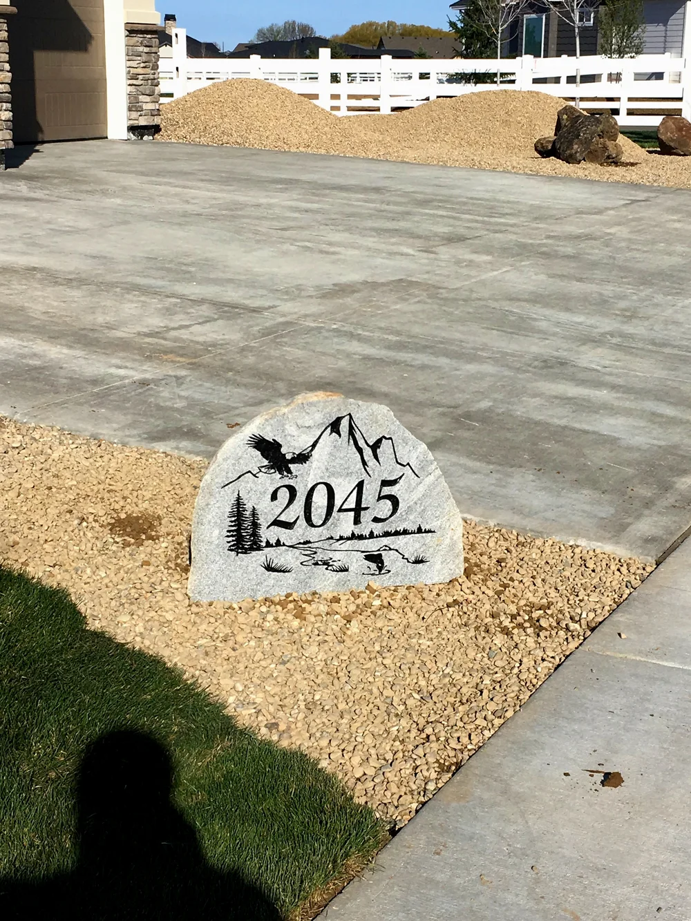 Custom driveway address stone