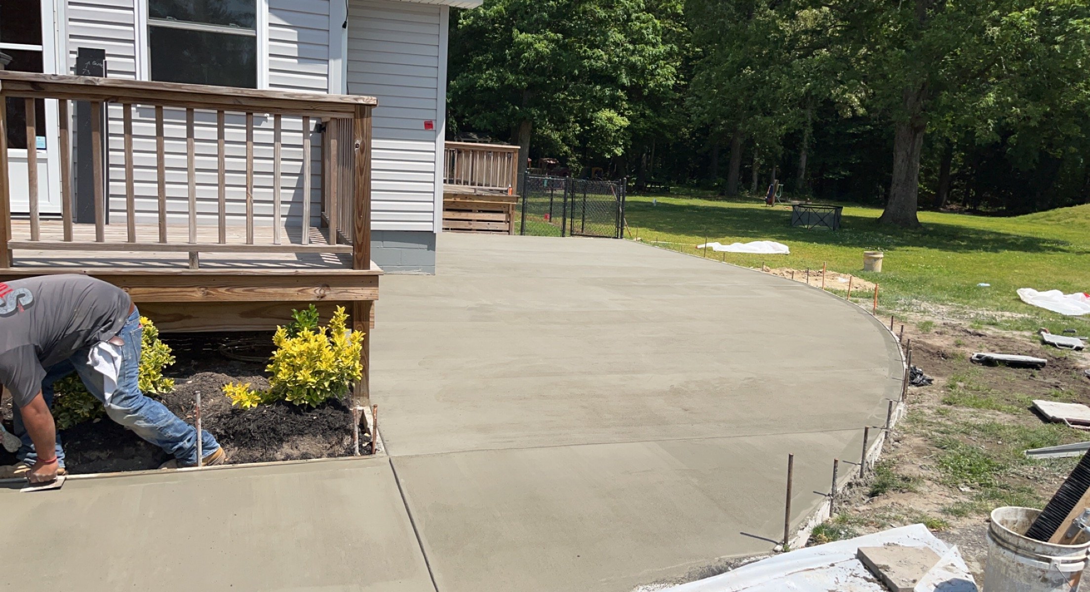 Concrete patio finishing